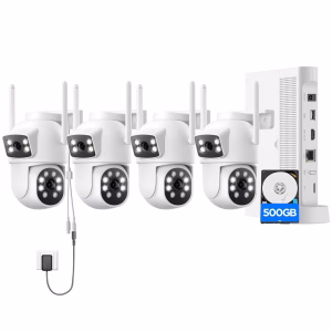 Toguard SC48 10CH Wired Security Camera System Outdoor with 500G Hard Drive, 2K 10.1" LCD NVR Monitor