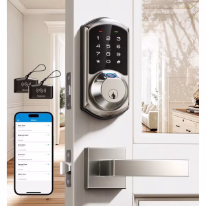 Veise Fingerprint Smart Locks for Front Door with Handle Set, App Control, Keyless Entry