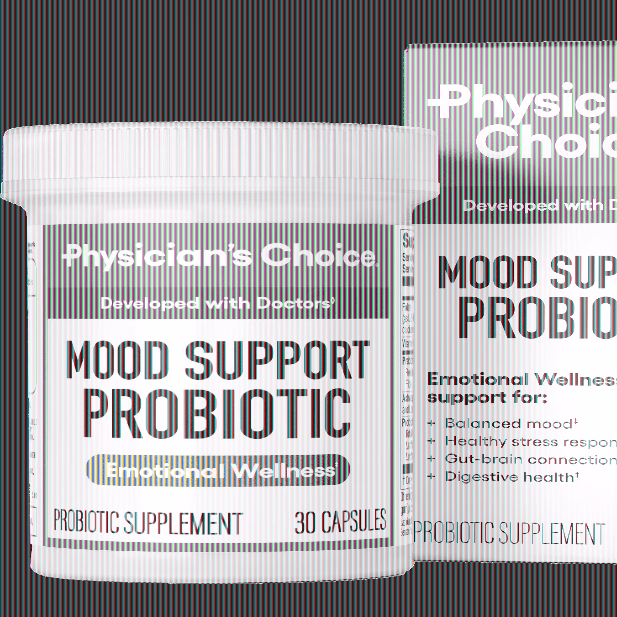 Physician’s Choice Mood Support Probiotic – Ashwagandha, B Vitamins, Gut-Brain – 30 Capsules