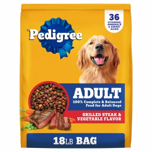 Pedigree Complete Nutrition Adult Dry Dog Food, Grilled Steak & Vegetable Flavor, 18 lb. Bag