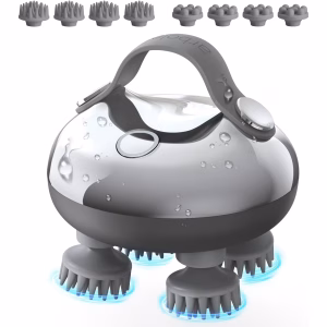 Arboleaf Electric Scalp Massager Handheld Waterproof - 8 Removable Claws - Silver