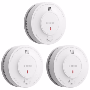 X-Sense Smoke Alarm, 10-Year Battery Fire Alarm Smoke Detector with LED Indicator & Silence Button, 3-Pack