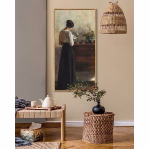 Drsoum Large 20x40in Natural Framed Vintage Wall Art Classic Moody Elegant